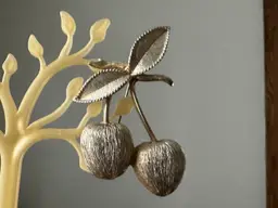 Vintage Sarah Coventry Cherry Brooch In Gold Tone Metal