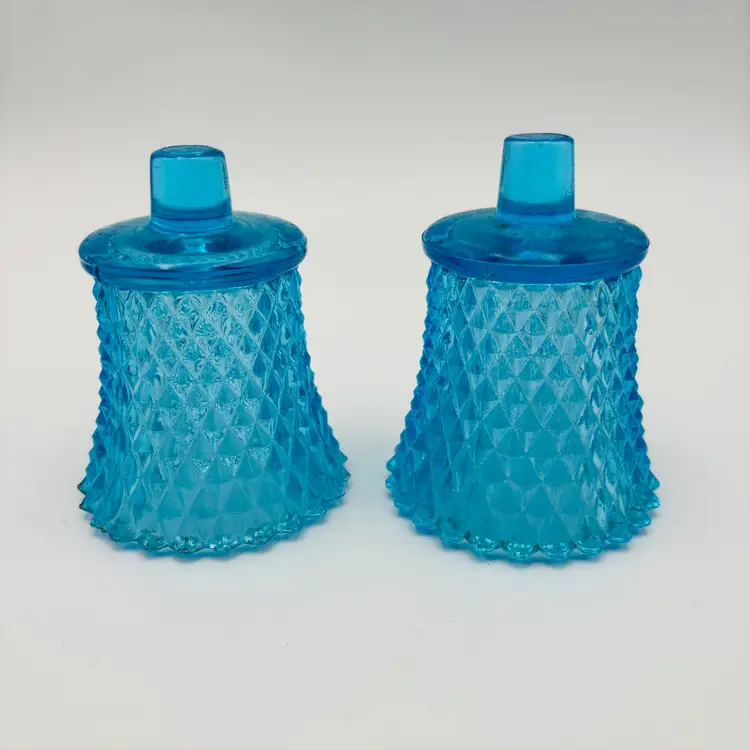 Homco Home Interiors Bluen Diamond Point Peg Votive Candle Holder Lot of 2