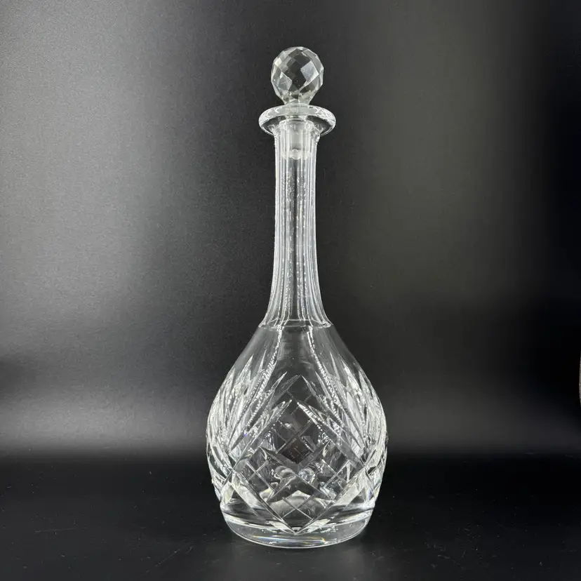 St.Louis Crystal Clear Glass Decanter France Signed “St.Louis  Crystal France”