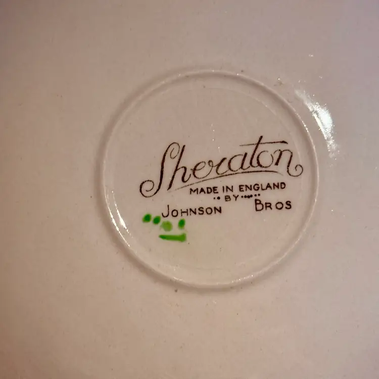 Vintage Johnson Brothers Sheraton Pattern Multicolor Floral Saucers Made In England, Set/6