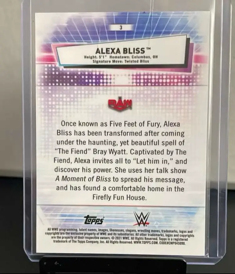 Alexa Bliss 2021 Topps Chrome WWE - Aqua Refractors #/150