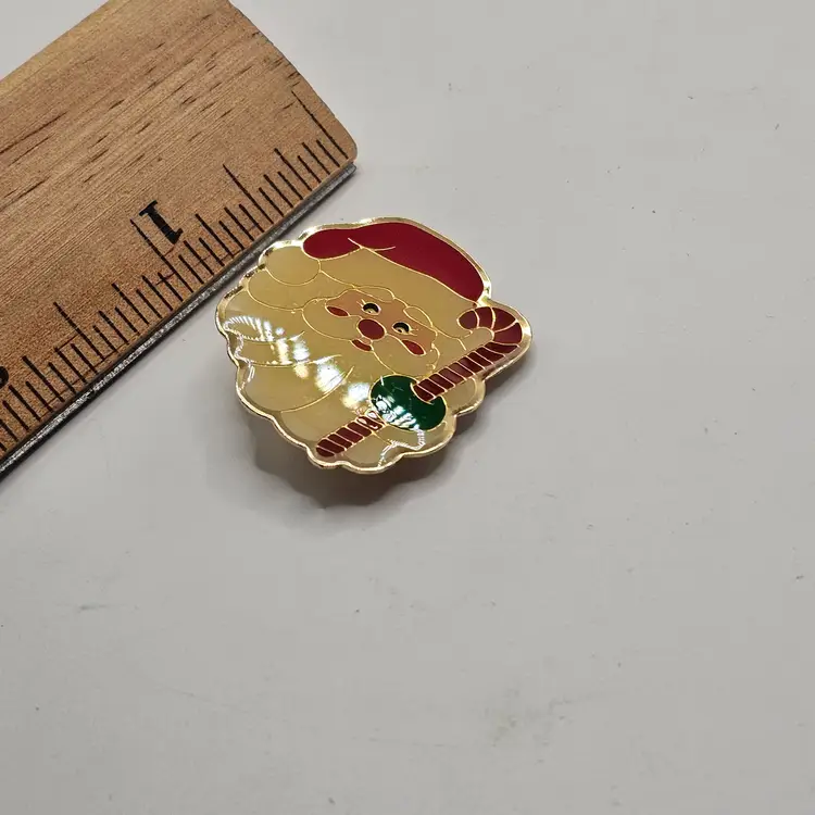 Gold Tone Christma Brooch Santa Claus