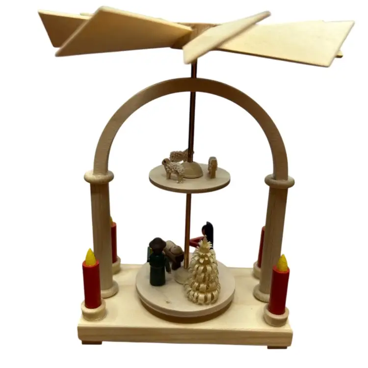 Made In Germany Dregeno Wooden Mini 2 Tier Nativity Scene Handcrafted With Box
@ 5x3x1/2