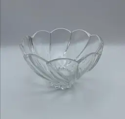 Marquis by Waterford, Crystal Bowl, “Windflower”, Swirl Cut, Scallop Rim, Germany, 5.5” Wide, Smooth Bottom, Marked
