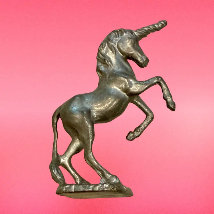 Vintage 1990's Pewter Unicorn Figurine 3”