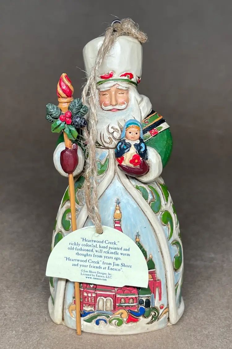 Jim Shore Heartwood Creek Russia Santa Cuckoo Clock Christmas Ornament with Tag