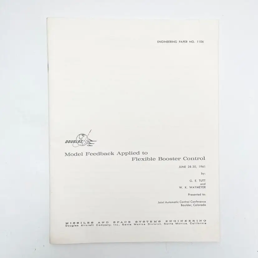 Douglas Aircraft Booster Control Missiles and Space Systems Engineering