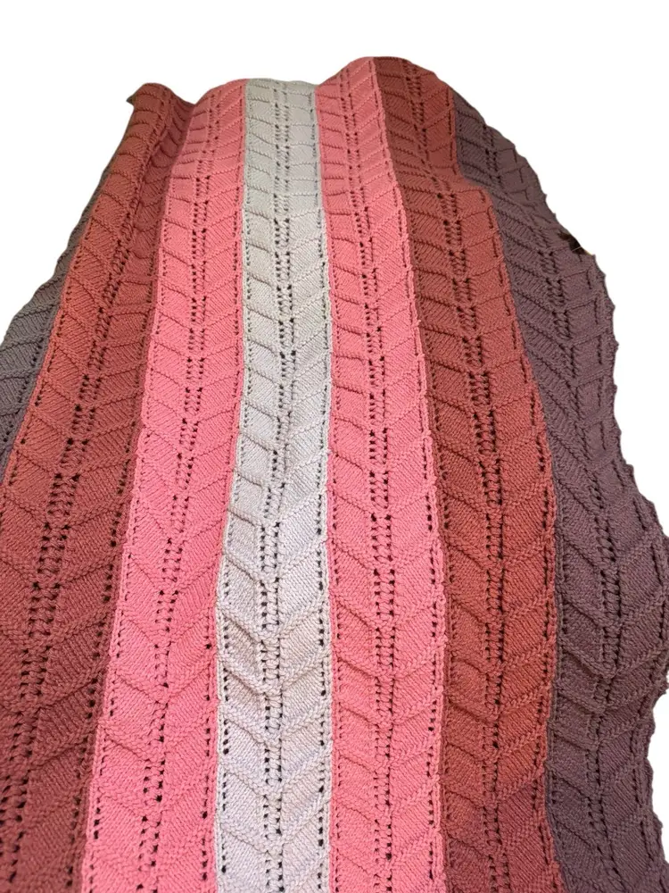 Hand Made Knitted Afghan/blanket/throw