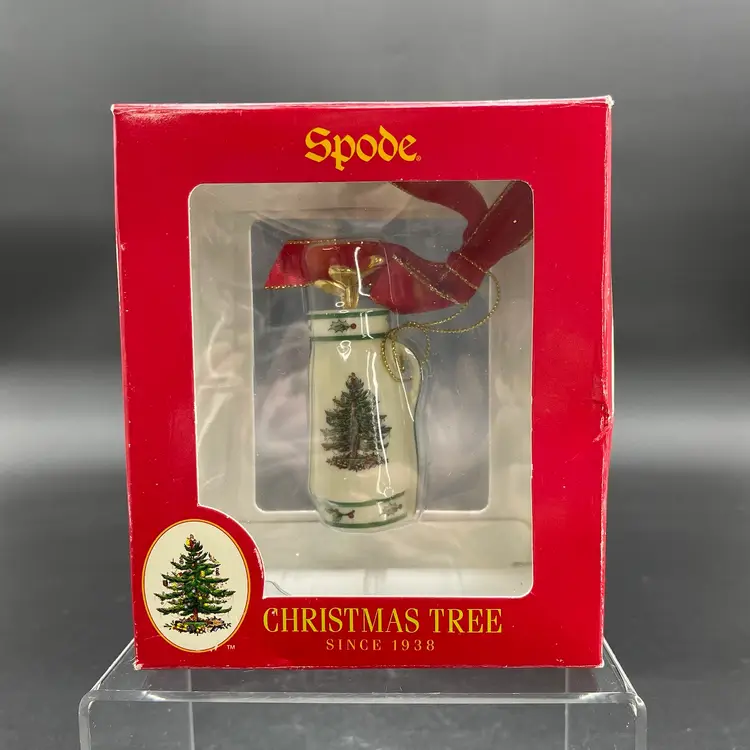 New Old Stock Spode Golf Bag Hanging Christmas Ornament in Original Package
