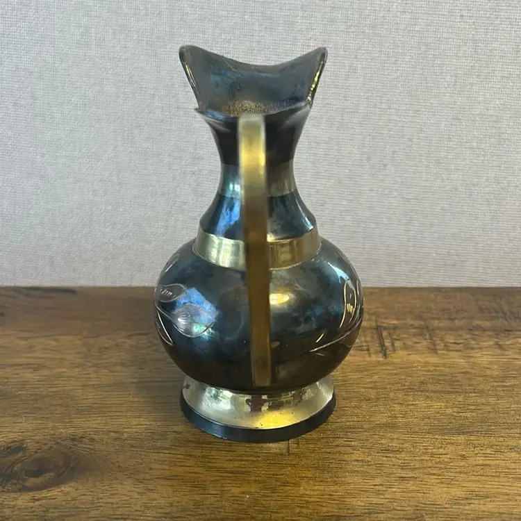 Small Brass Etched Pitcher