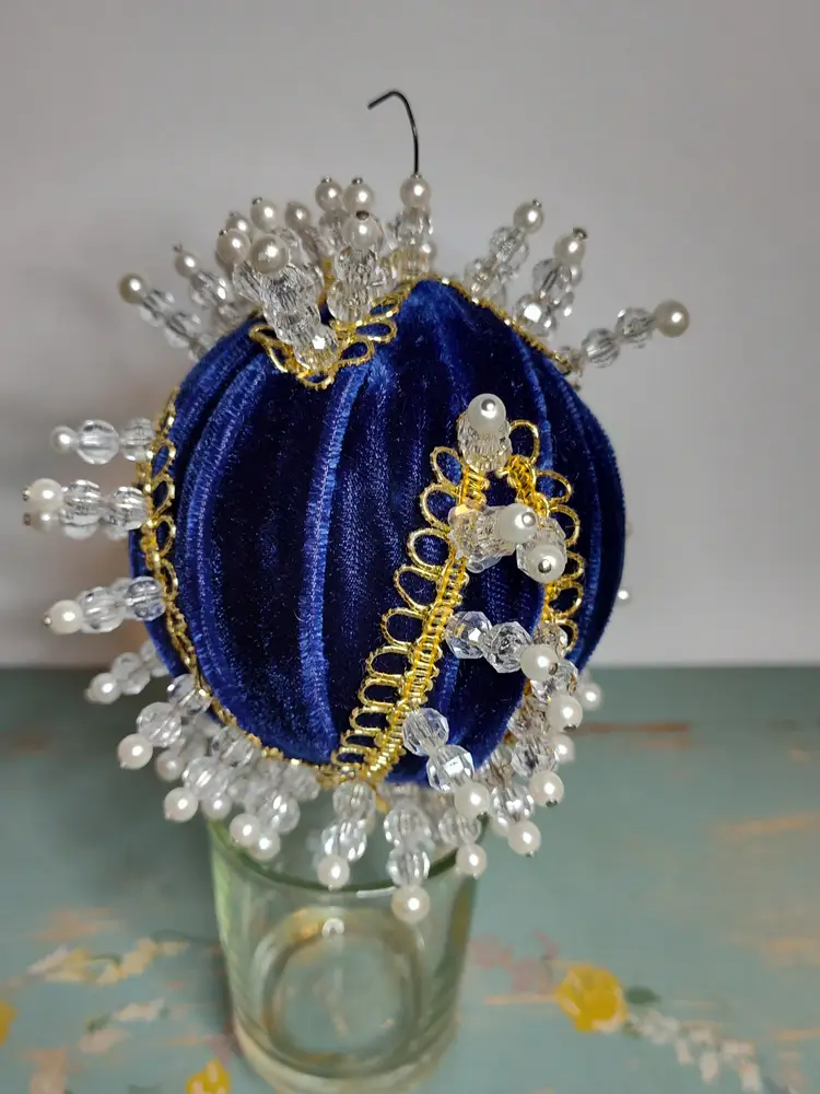 Vintage Velvet & Beaded Ornament