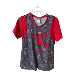 Sesame Street Elmo Scrub Top – Size Medium