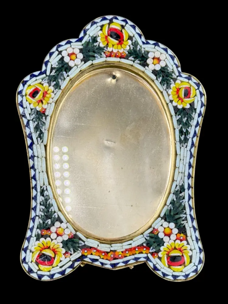 #01 Floral Micro Mosaic Multicolor Rectangle And Oval Cabbage Roses Italy