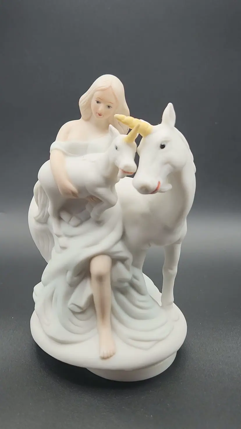 Maiden and Baby Unicorn Music Box