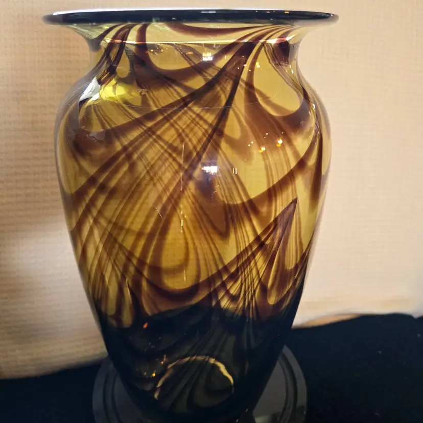 Vintage Brown Swirl Vase