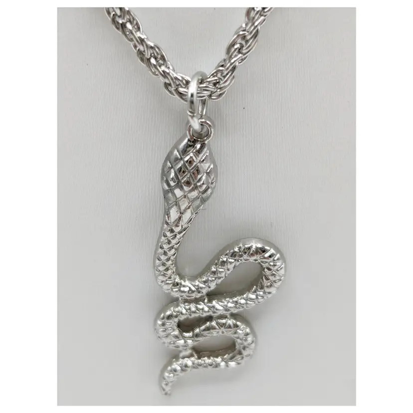 Snake Necklace Silver Tone Jewelry
