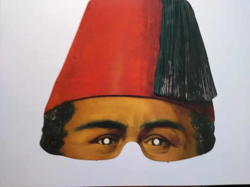 Share Vintage Paper Fez Hat Costume Mask Eye Mask Middle Eastern Theater