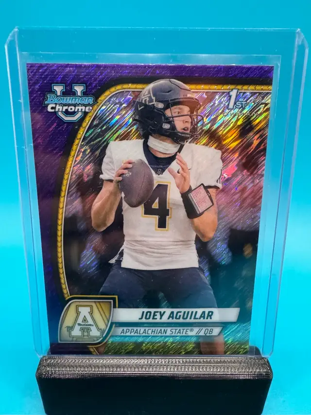 Joey Aguilar 1st Bowman Chrome U Purple Shimmer Refractor Tennessee Volunteers