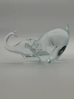 John Reikes Lead Crystal Bowing Elephant