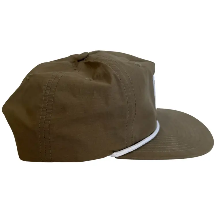 Bakcou Rope N’ Ride Beige Flat Brim 6 Panel Outdoor Rugged Adventure Snapback