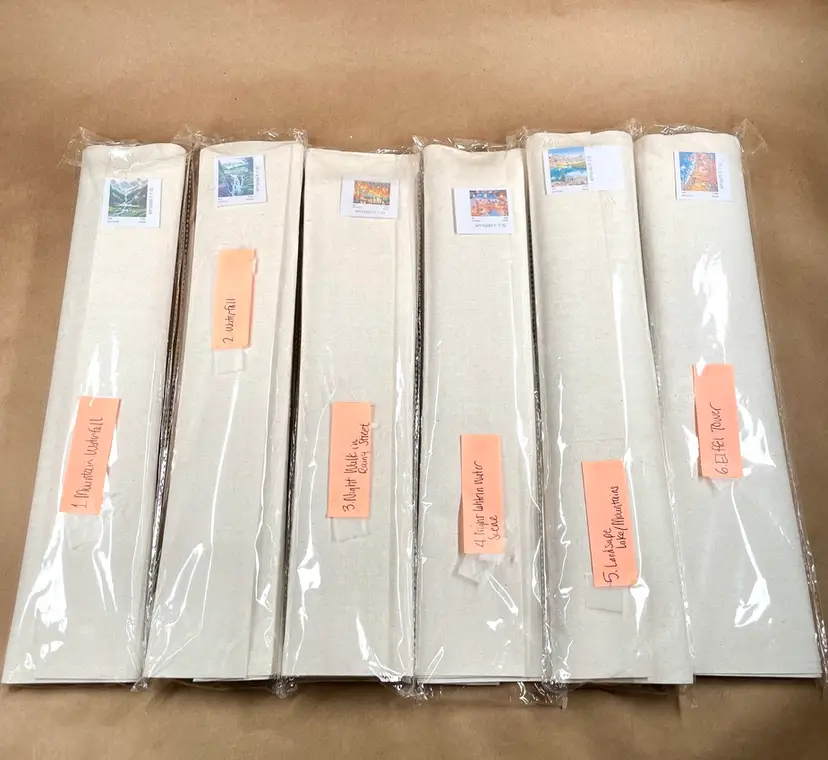 Crafting Paint by Numbers Landscapes Waterfalls City at Night Eiffel Tower Lot of 6 Kits