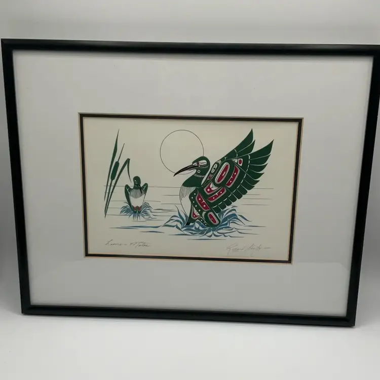 Original Pencil Signed Loon Art 11x14 “Richard Shorty”