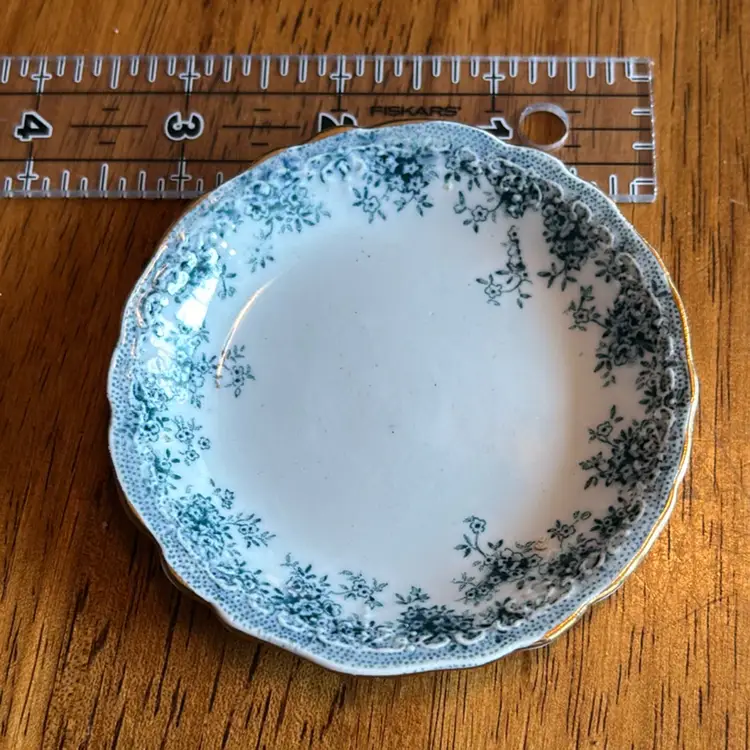 Butter Pat England Porcelain Blue & White
