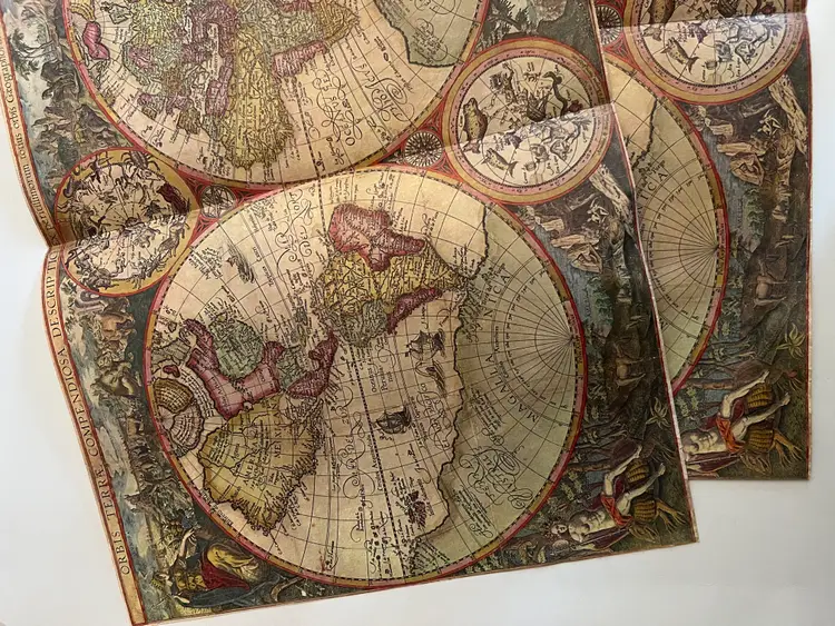 Vintage Map Book Pages. 1950s Guard Pages, Ephemera, Altered Art