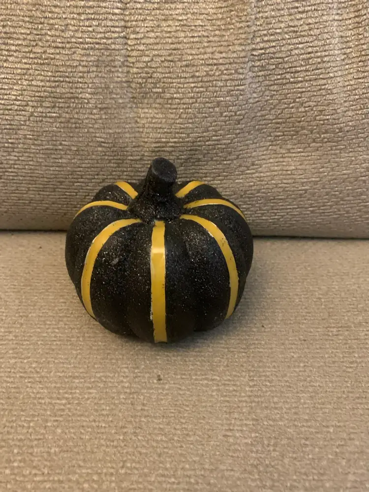 Black & Gold Pumpkin 3 3/4 X 3 1/4 Inches