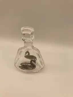Clear Perfume Bottle with Swan on Front Cristal Made in France by VCA 3