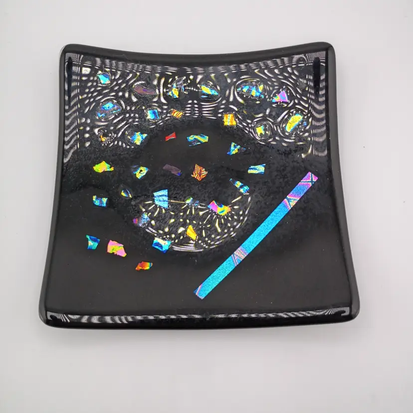 #01 Fused dichroic glass trinket dish
