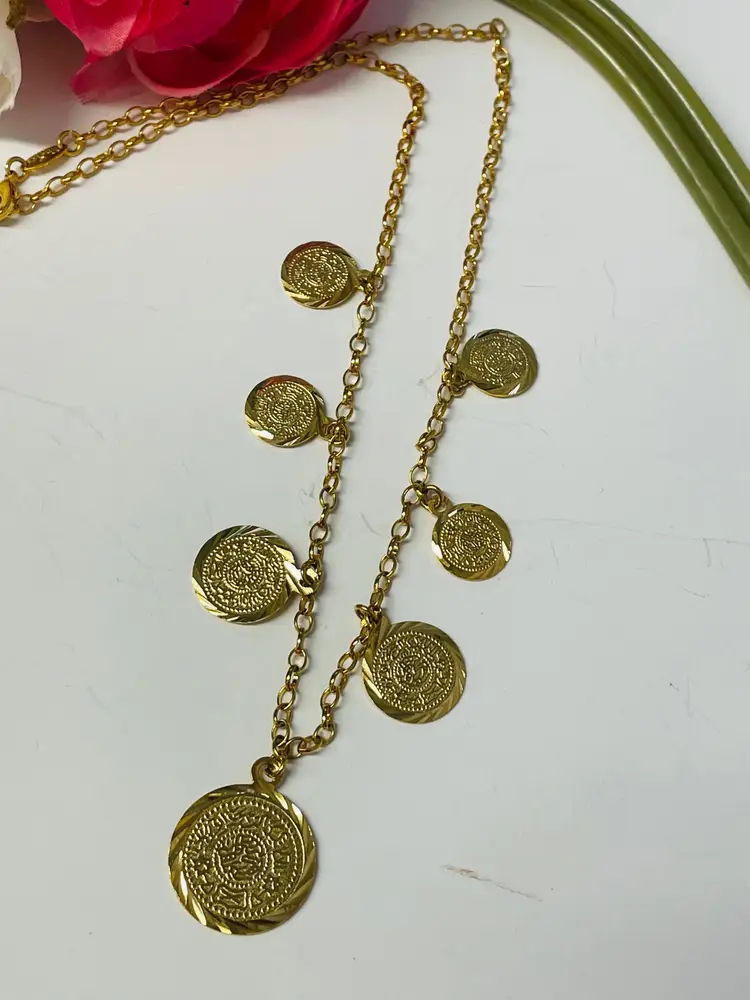 Fallon Gold Tone Coin Necklace
