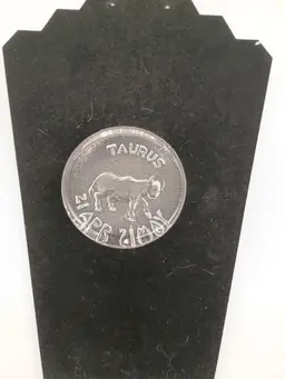 Zodiac Paperweight Taurus by Dartington Glass Clear Crystal Reverse Etch