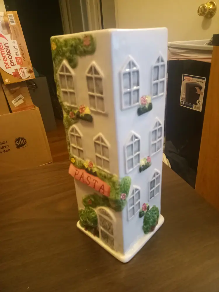 vintage ceramic pasta storage canister,