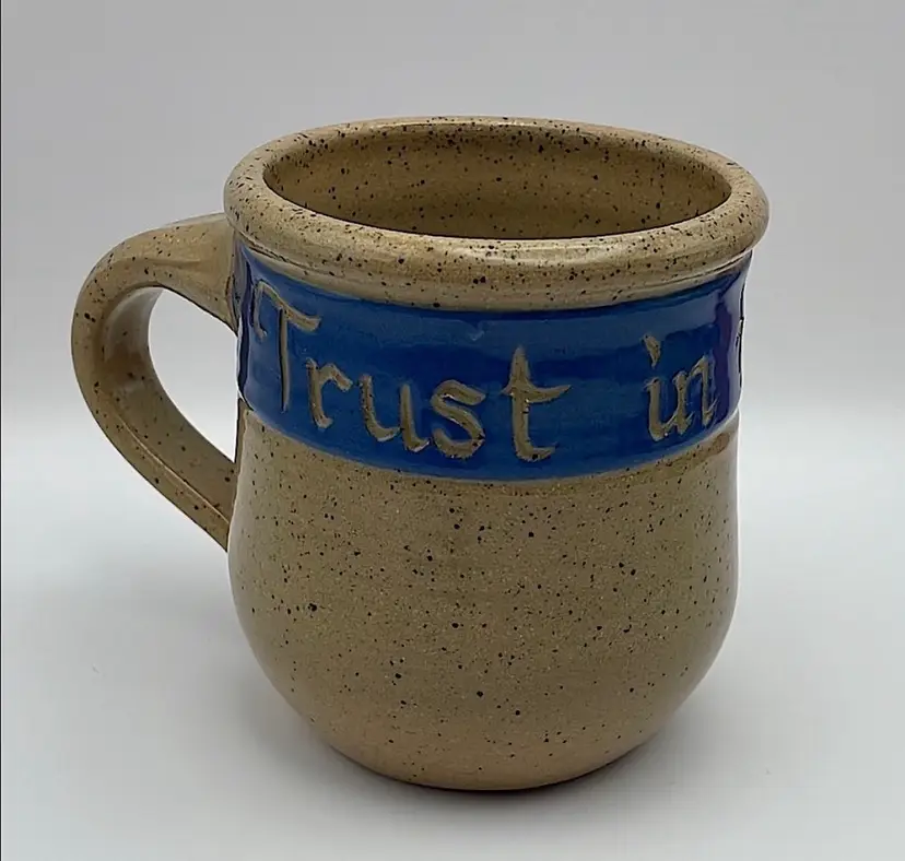 “Trust in the Lord”, Stoneware “Scripture Mug” by Koinonia Pottery