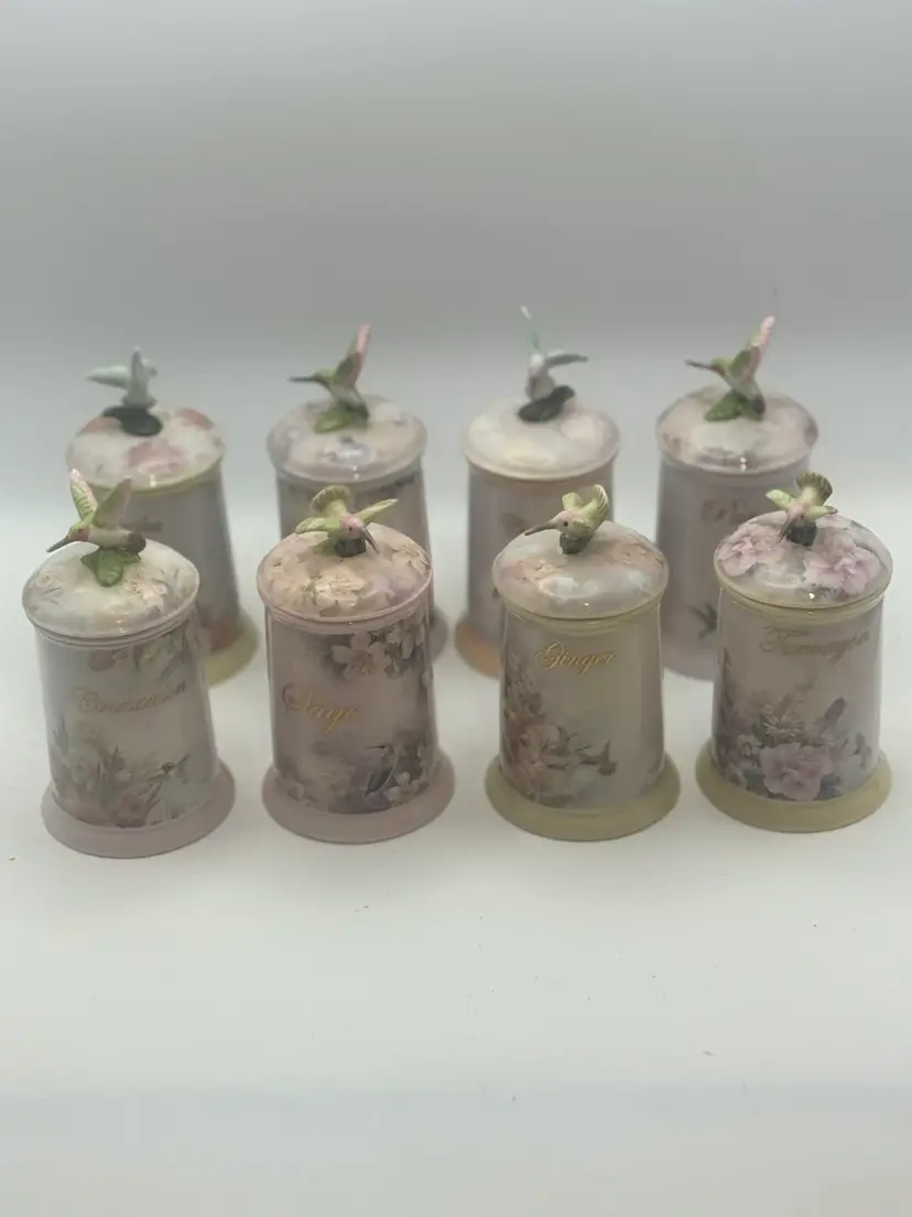 Lena Liu's Hummingbird collection Spice Jars - 4"; As Is