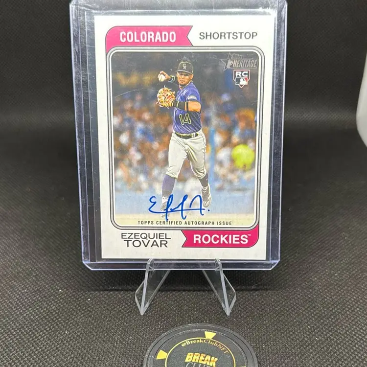 Ezequiel Tovar 2023 Topps Heritage High Number Real One Auto Colorado Rockies