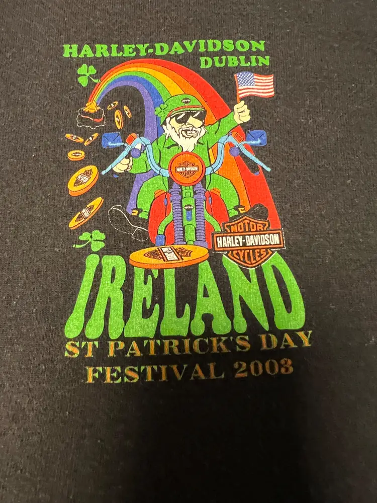 2003 Harley-Davidson Dublin Ireland St Patrick’s Day Festival XXL black tee USA