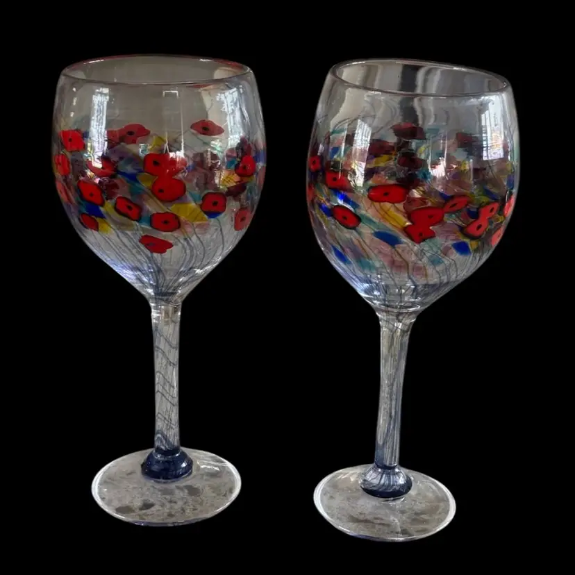 Robert Held Poppy Wine Glasses Set Of 2