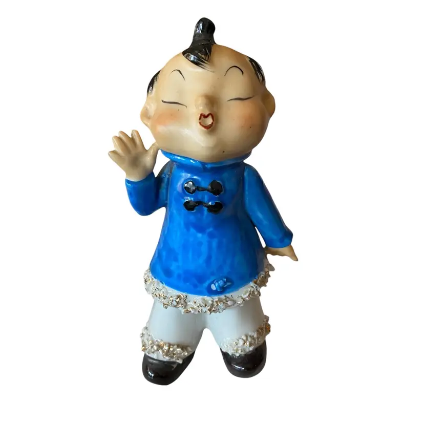 Vintage Made in Japan Sugar Trim Ceramic Asian Boy Figurine
