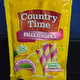 COUNTRY TIME Filled Ropes Sour n' Sweet Lemonade Flavor Candy 3oz