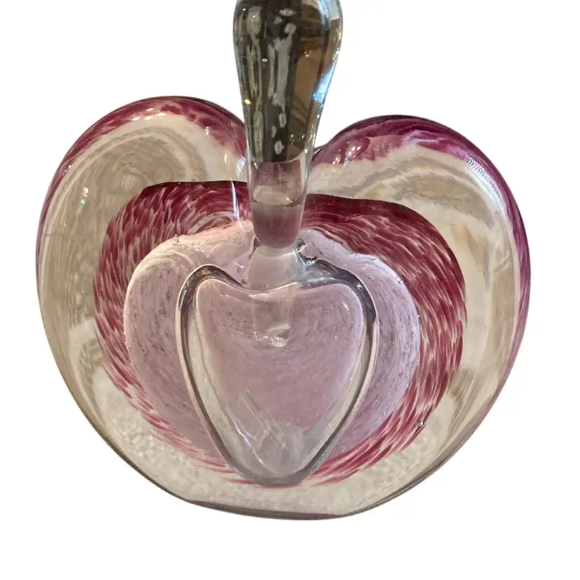 Possibly Michael Nourat Apple Shaped Hand Blown Perfume Bottle With Dauber
