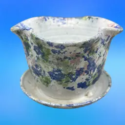 Cole Pottery Planter With Attached Underplate Sanford NC Signed 4”