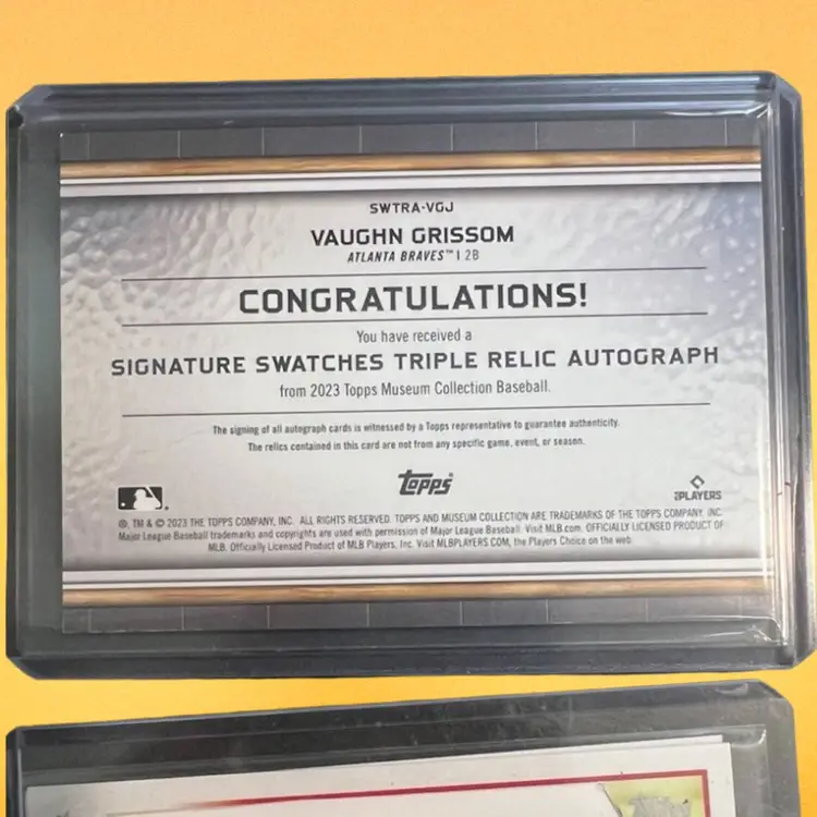 Vaughn Grissom Signature Swatches Triple Relic Auto RC /5