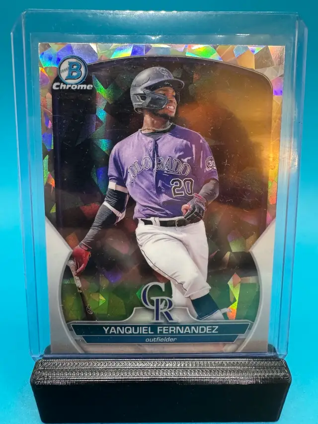 Yanquiel Fernandez Bowman Chrome Atomic Refractor Colorado Rockies