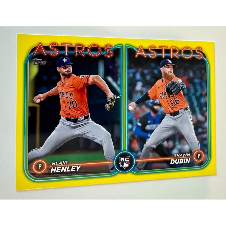 Blair Henley Shawn Dubin RC Rookie Combos Yellow Border Houston Astros