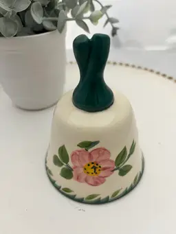 04. Franciscan Desert Rose Porcelain Bell For The Danbury Mint USA Made Read