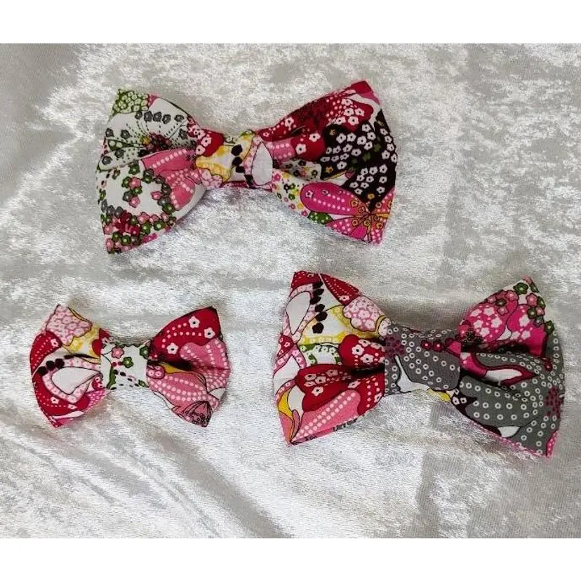 Pet Bow / Dog Bow Tie, Handmade, 3 Sizes Available -  Pink Hawaiian