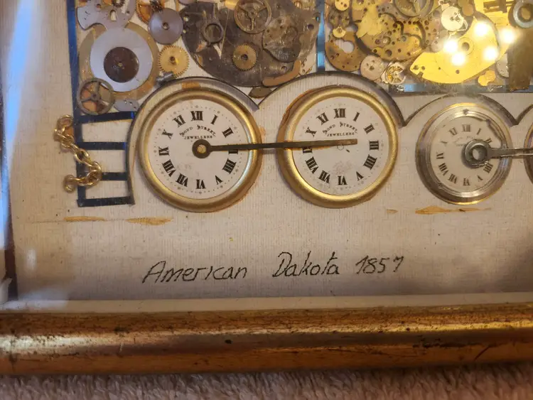 Signed Kersh Of London Clock collage 6 1/2" x 8 1/2"