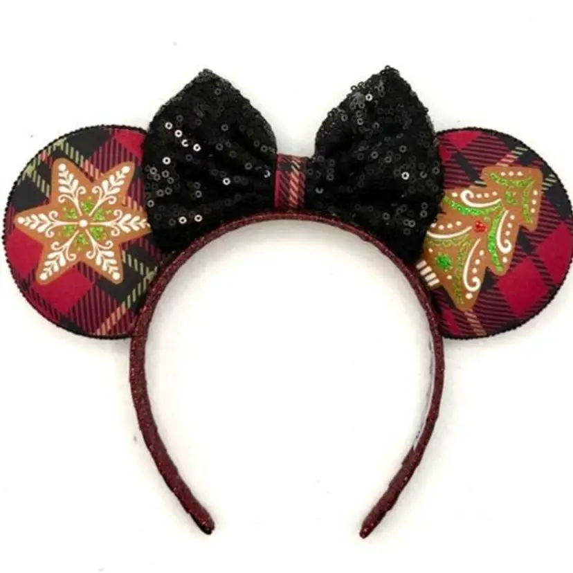 Red Plaid Christmas Cookie Ears